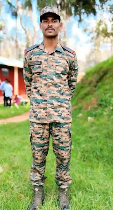 Agniveer Bhagaraj in camouflage uniform.